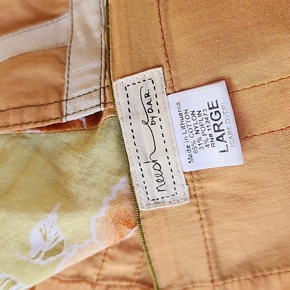 Neesh by DAR Anthro Skirt L Cottagecore Grosgrain Ribbon Layered Midi Tangerine - Picture 4 of 11